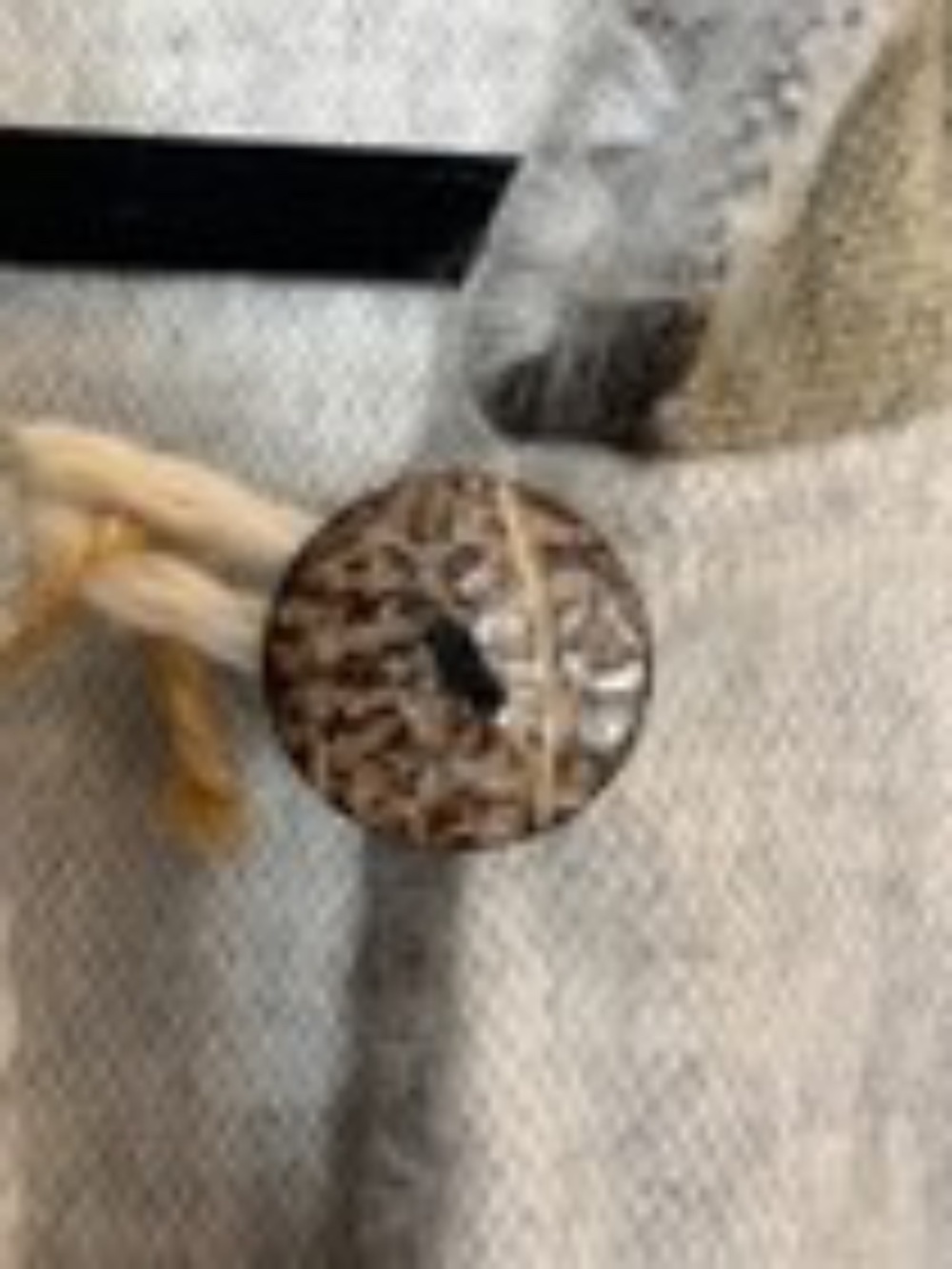 Alpaca Wool Blend Poncho with Hood Brown Gray Cream One Size Western Boho Unisex - Picture 3 of 12